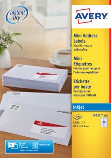 Avery J8651-100 QuickDry Mini Address Labels 100 sheets - 65 Labels per Sheet thumbnail 4
