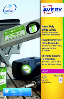 Avery L4773-20 Resistant Labels 20 sheets - 24 Labels per Sheet thumbnail 4