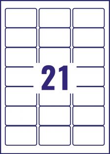 Avery L7060-20 Resistant Labels 20 sheets - 21 Labels per Sheet thumbnail 2