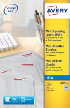 Avery J8658-25 25.4 x 10mm Mini Multipurpose Labels 25 Sheets - 189 Labels per Sheet thumbnail 4