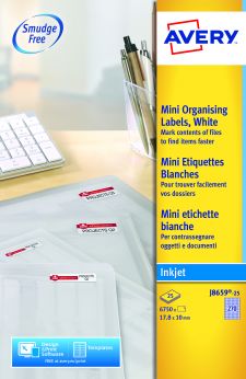 Avery J8659-25 17.8 x 10mm Mini Multipurpose Labels 25 Sheets - 270 Labels per Sheet thumbnail 4