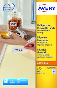 Avery L4732REV-25 35.6 x 16.9mm Mini Multipurpose Labels 25 Sheets - 80 Labels per Sheet thumbnail 4