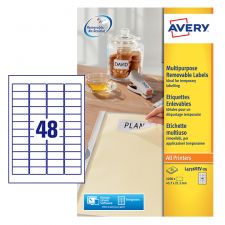 Avery L4736REV-25 45.7 x 21.2mm Mini Multipurpose Labels 25 Sheets - 48 Labels per Sheet