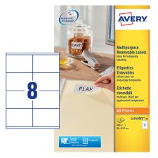 Avery L4745REV-25 Multipurpose Removable Labels 25 Sheets 8 Labels per Sheet