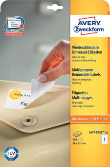 Avery L4745REV-25 Multipurpose Removable Labels 25 Sheets 8 Labels per Sheet thumbnail 4