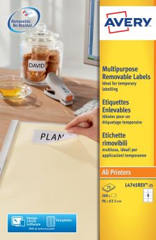 Avery L4745REV-25 Multipurpose Removable Labels 25 Sheets 8 Labels per Sheet thumbnail 3
