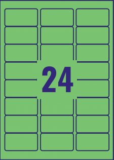 Avery L6033-20 Green Removable Labels 20 sheets - 24 Labels per sheet thumbnail 1