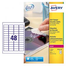 Avery L6113-20 Anti-Tamper Labels 20 sheets - 48 Labels per Sheet