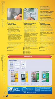 Avery L6113-20 Anti-Tamper Labels 20 sheets - 48 Labels per Sheet thumbnail 2