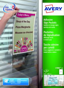 Avery L7083-10 221 x 304mm Sign Pockets 10 Sheets - 1 Pocket per sheet thumbnail 3