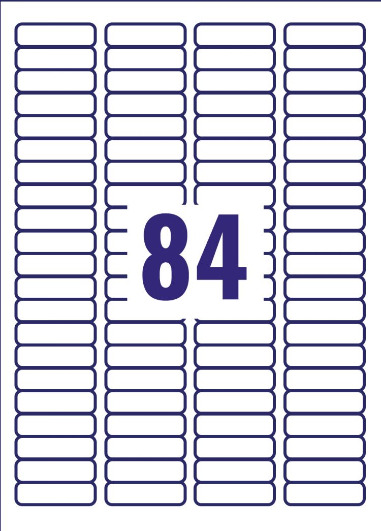 Avery L7656-25 46 x 11.1mm Mini Multipurpose Labels 25 Sheets - 84 Labels per Sheet - Image 2