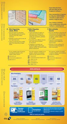 Avery L7656-25 46 x 11.1mm Mini Multipurpose Labels 25 Sheets - 84 Labels per Sheet thumbnail 4