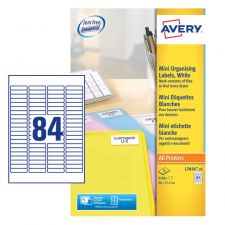 Avery L7656-25 46 x 11.1mm Mini Multipurpose Labels 25 Sheets - 84 Labels per Sheet
