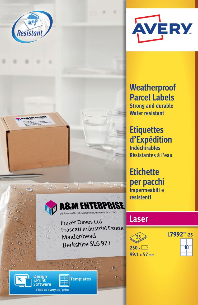 Avery L7992-25 Waterproof Labels 25 sheets - 10 Labels per Sheet - Image 4