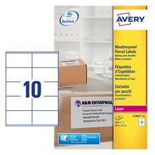 Avery L7992-25 Waterproof Labels 25 sheets - 10 Labels per Sheet