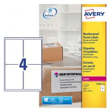 Avery L7994-25 Waterproof Labels 25 sheets - 4 Labels per Sheet
