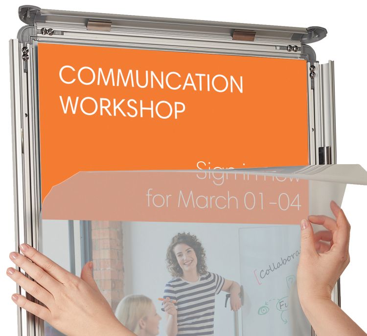 Nobo 1902214 A4 Clip Frame Silver and Grey