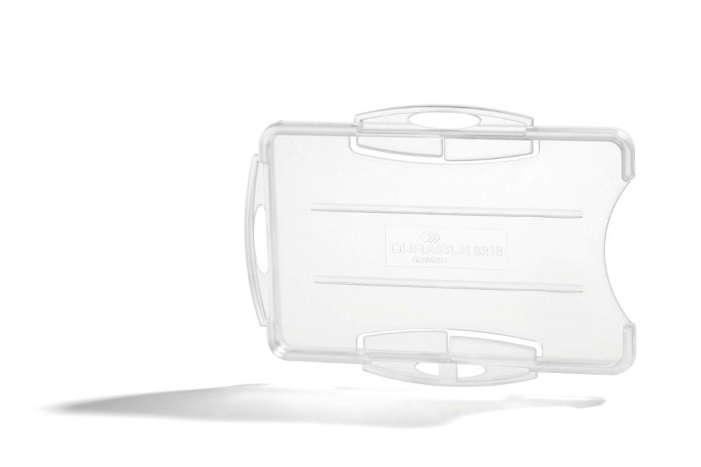 Durable Dual Security Pass Card Holder 54x85mm Clear PK50