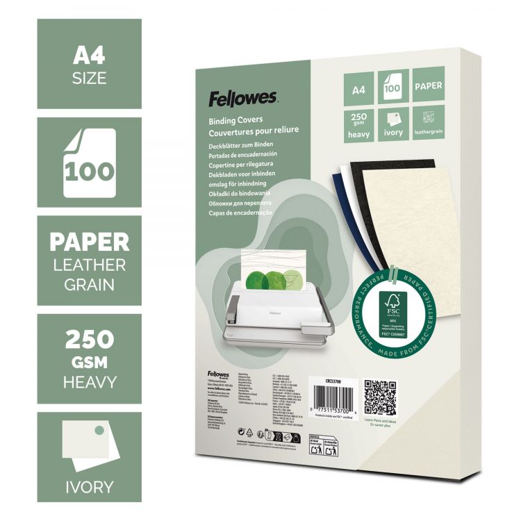 Fellowes 5370004 Delta Cover A4 Ivory 100PK - Image 2