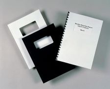 GBC 46715E White LeatherGrain Binding Cover with Window A4 250 gsm Pack of 50 thumbnail 1