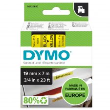 Dymo 45808 19mm x 7m Black on Yellow Tape thumbnail 1