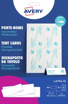 Avery L4794-10 120 x 45mm Tent Cards 10 Sheets - 4 Cards per Sheet thumbnail 3