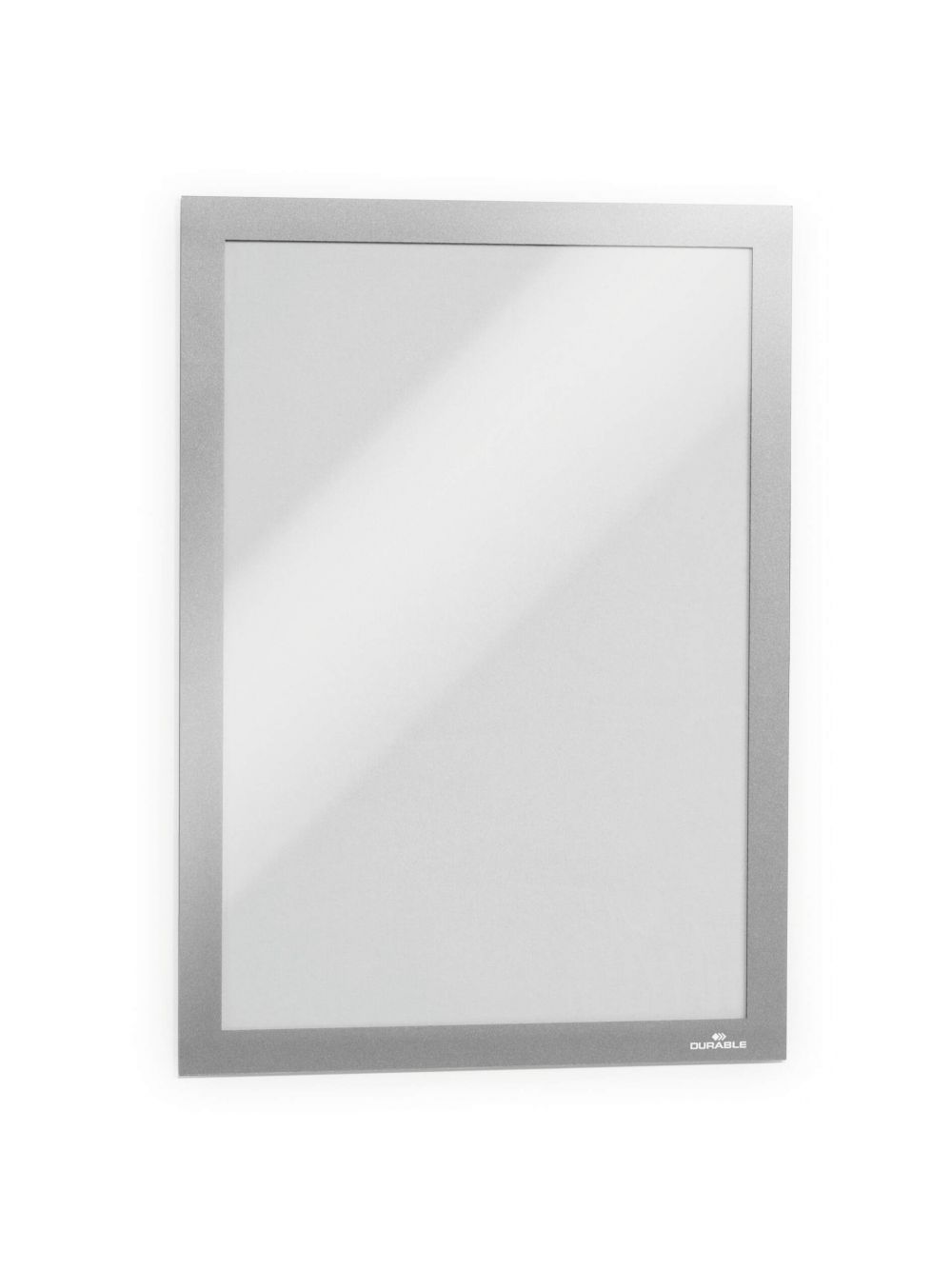 Durable DURAFRAME Self Adhesive Magnetic Signage Frame PK2 A4 Silver