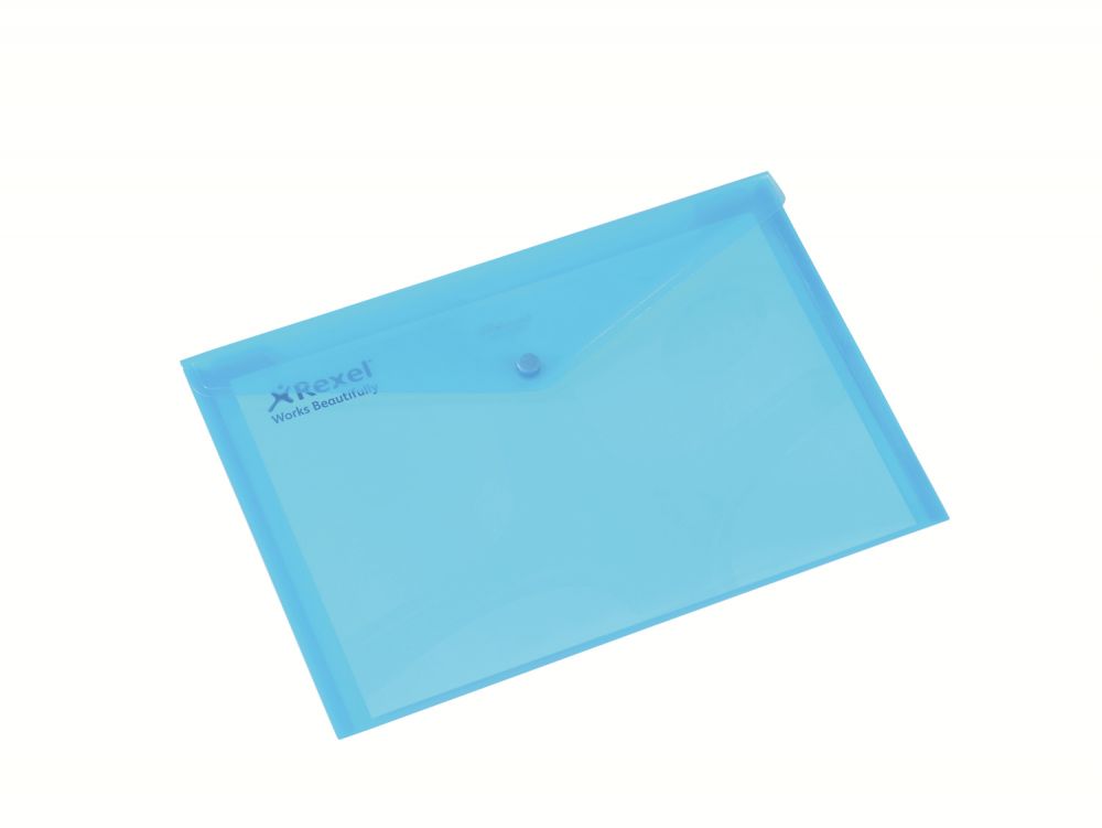 Rexel 16129BU Popper Wallet A4 Blue Pack of 5