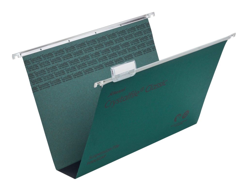 Rexel Crystalfile Classic Foolscap Suspension File  50mm V-base Pack of 50