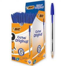 Bic Pack of 50 Cristal Blue Ballpoint Pen 1.0mm Medium Tip thumbnail 1