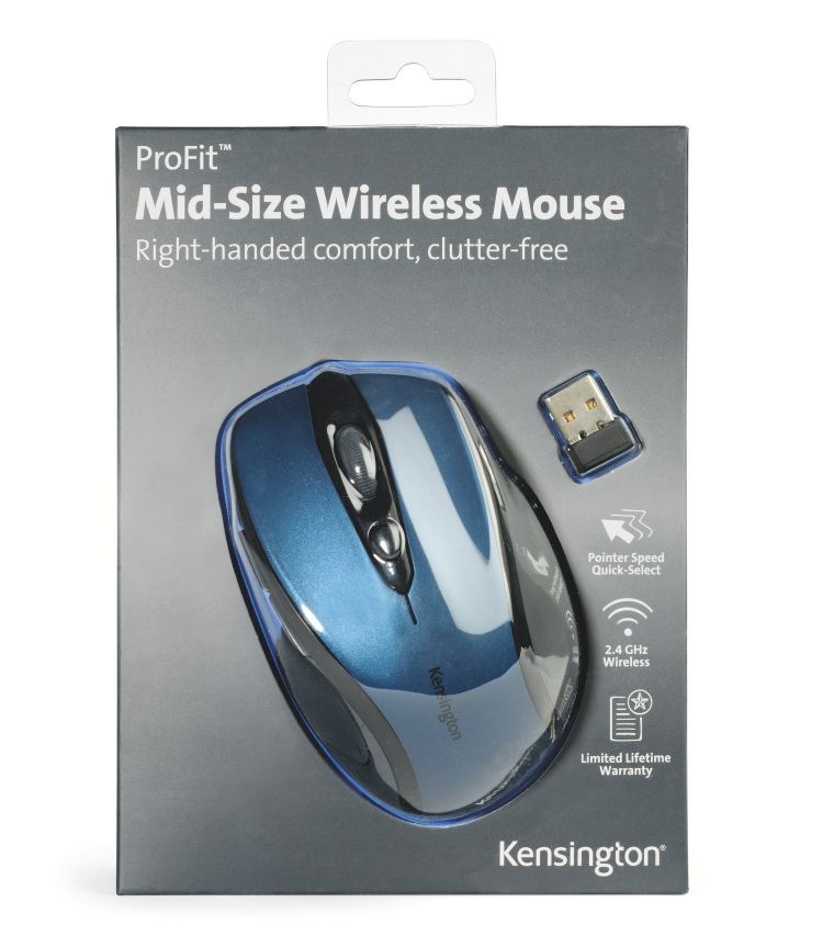 Kensington K72421WW Pro Fit Wireless Mid-Size Mouse Blue - Image 7