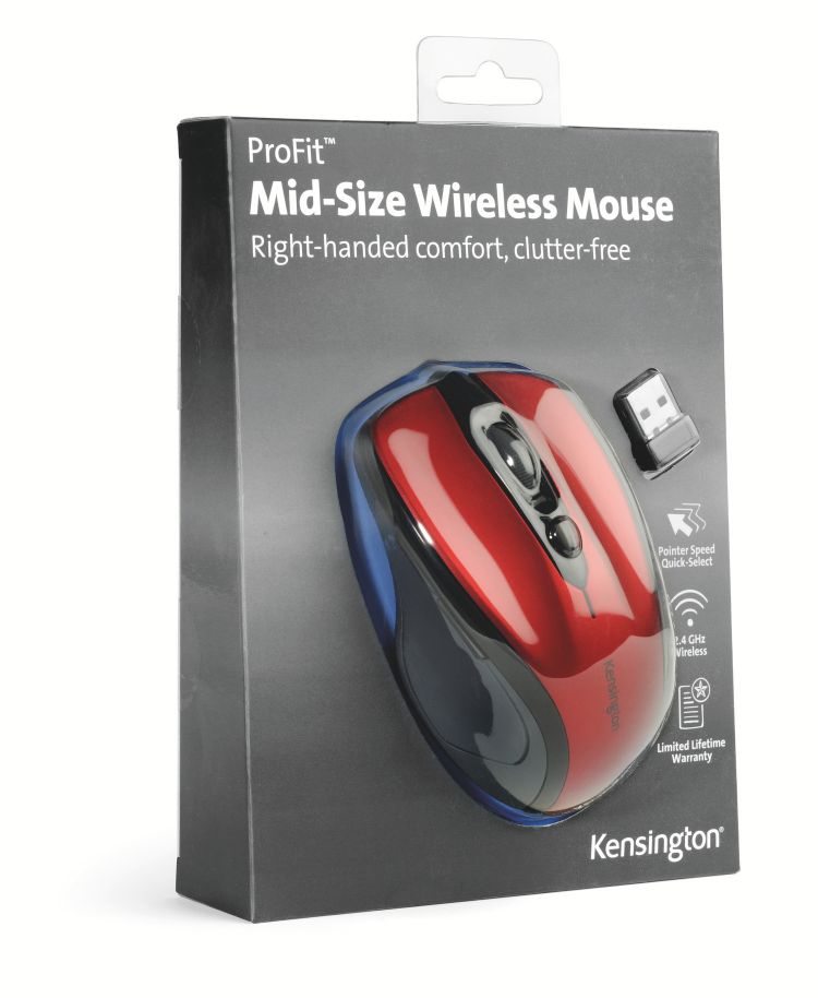 Kensington K72422WW Pro Fit Wireless Mid-Size Mouse Red - Image 5