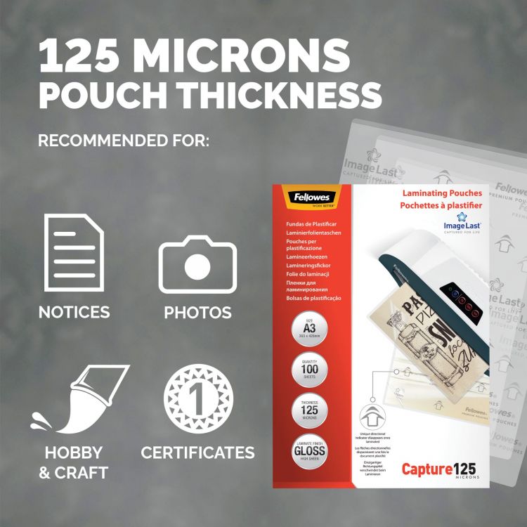 Fellowes 53075 IL A3 125Mic Pouch 100pk - Image 3