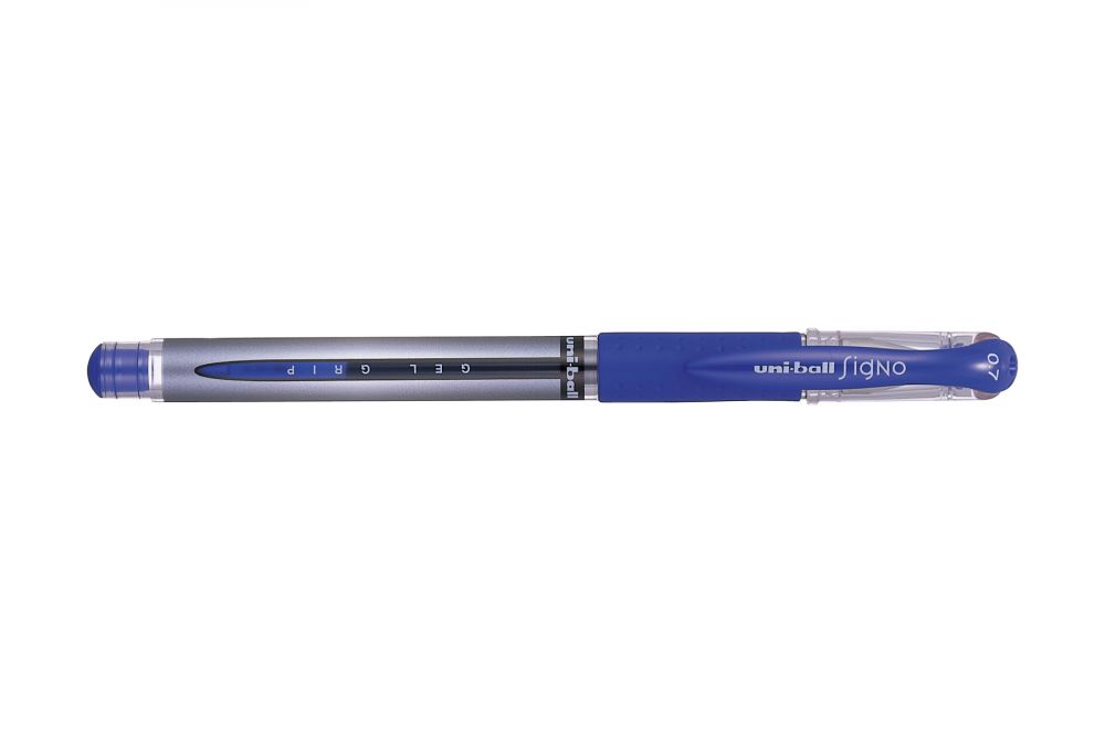 uni-ball Signo 12 Pack Blue Gel Grip Rollerball Pen 0.7mm Medium Nib