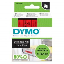Dymo 53717 24mm x 7m Black on Red Tape thumbnail 1