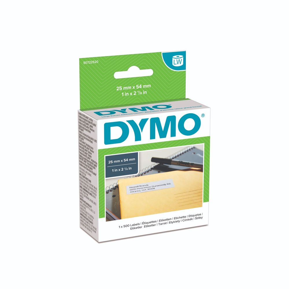 Dymo 11352 25mm x 54mm Returns Labels Tape Black On White