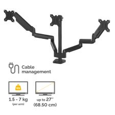 Fellowes 8042601 Platinum Series Triple Monitor Arm thumbnail 3