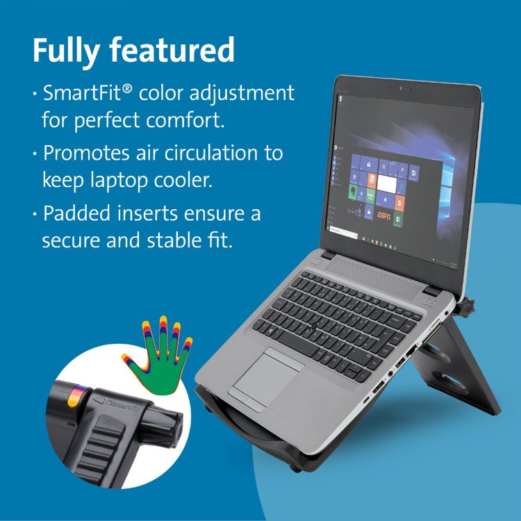 Kensington K52788WW SmartFit EasyRiser Laptop Cooling Stand - Black - Image 5