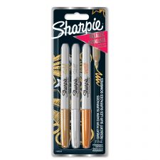 Sharpie 1986006 Permanent Metallic Markers Fine Point Pack of 3 thumbnail 1