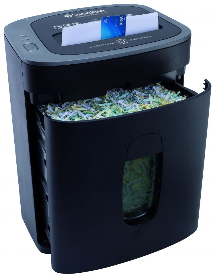 Swordfish 1000XC Plus 10 Sheet Cross Cut Shredder Black - Image 2