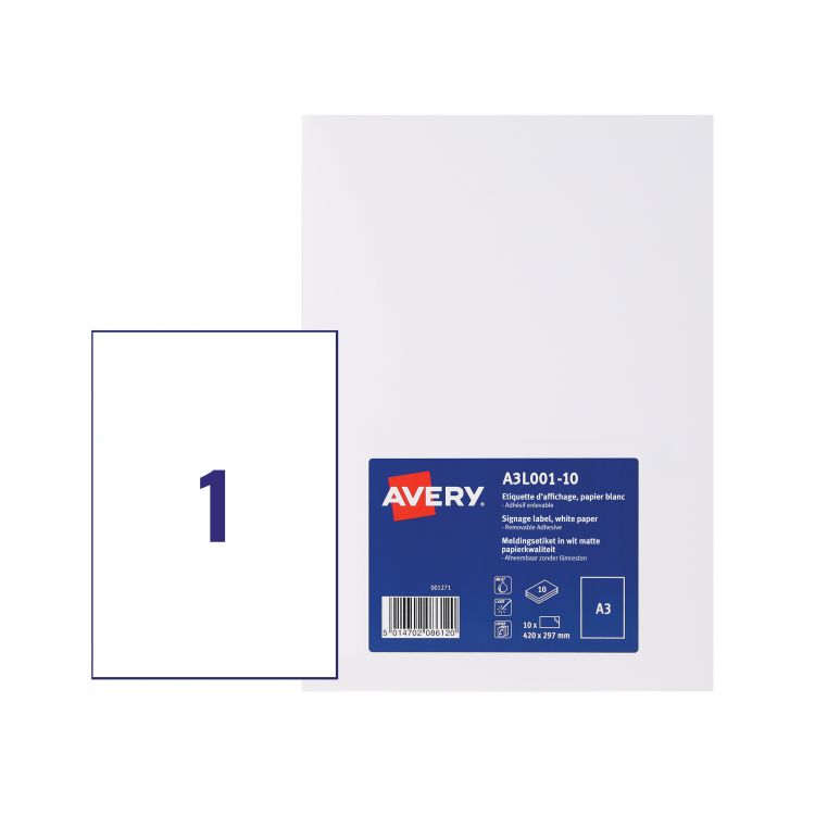 Avery A3L001-10 A3 Matt Printable Signage 10 Sheets - Image 3