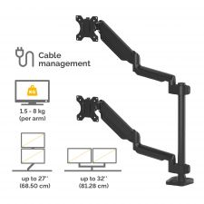Fellowes 8043401 Platinum Series Dual Vertical Monitor Arm thumbnail 2