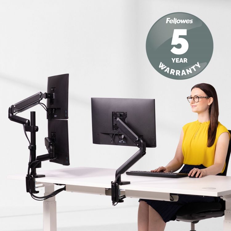 Fellowes 8043401 Platinum Series Dual Vertical Monitor Arm - Image 8