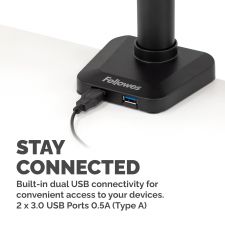 Fellowes 8043401 Platinum Series Dual Vertical Monitor Arm thumbnail 5