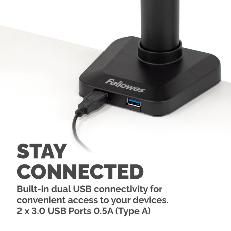 Fellowes 8043401 Platinum Series Dual Vertical Monitor Arm - Image 5