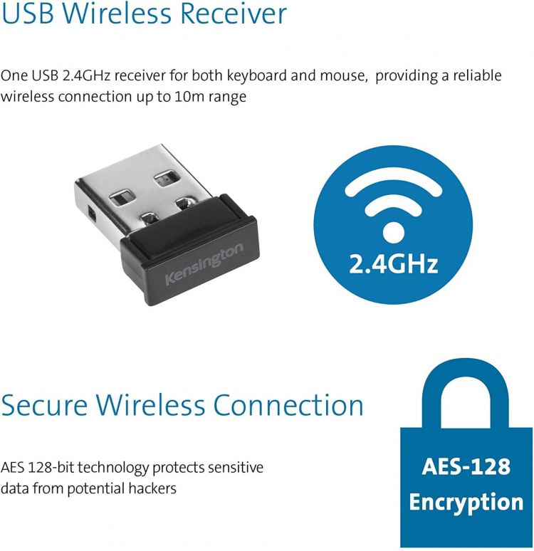 Kensington K75230UK Pro Fit Wireless Keyboard and Mouse - Image 9