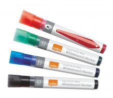 Nobo 1902408 Liquid Ink Drywipe Markers pack of 4
