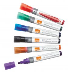 Nobo 1901419 Liquid Ink Drywipe Markers Pack of 6