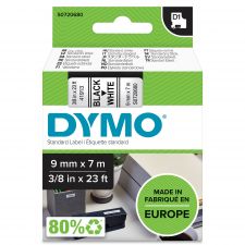Dymo 40913 D1 9mm x 7m Black on White Tape thumbnail 1