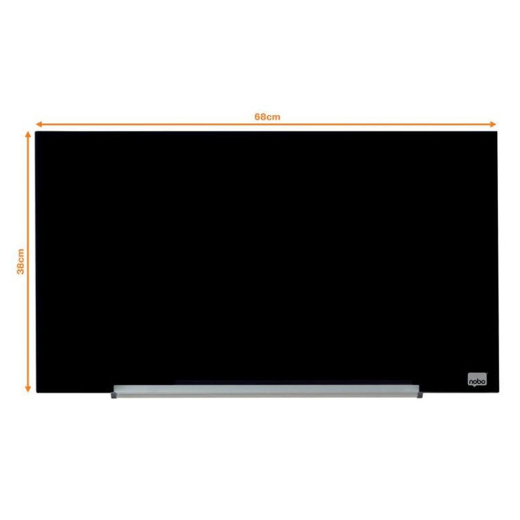 Nobo 1905179 Black Impression Pro Glass Magnetic Whiteboard 680x380mm
